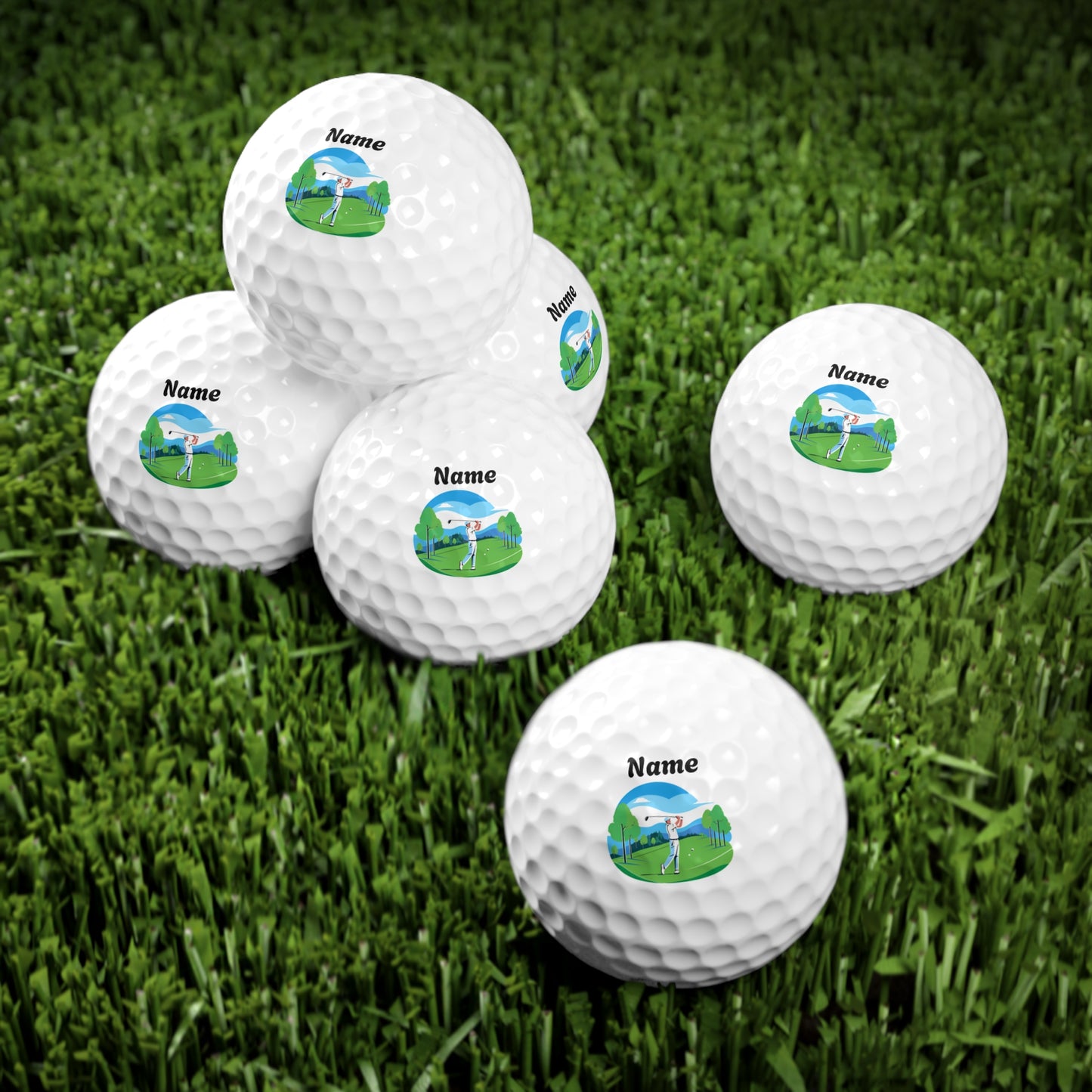 Personalisable Golf Balls, 6pcs | Design 2