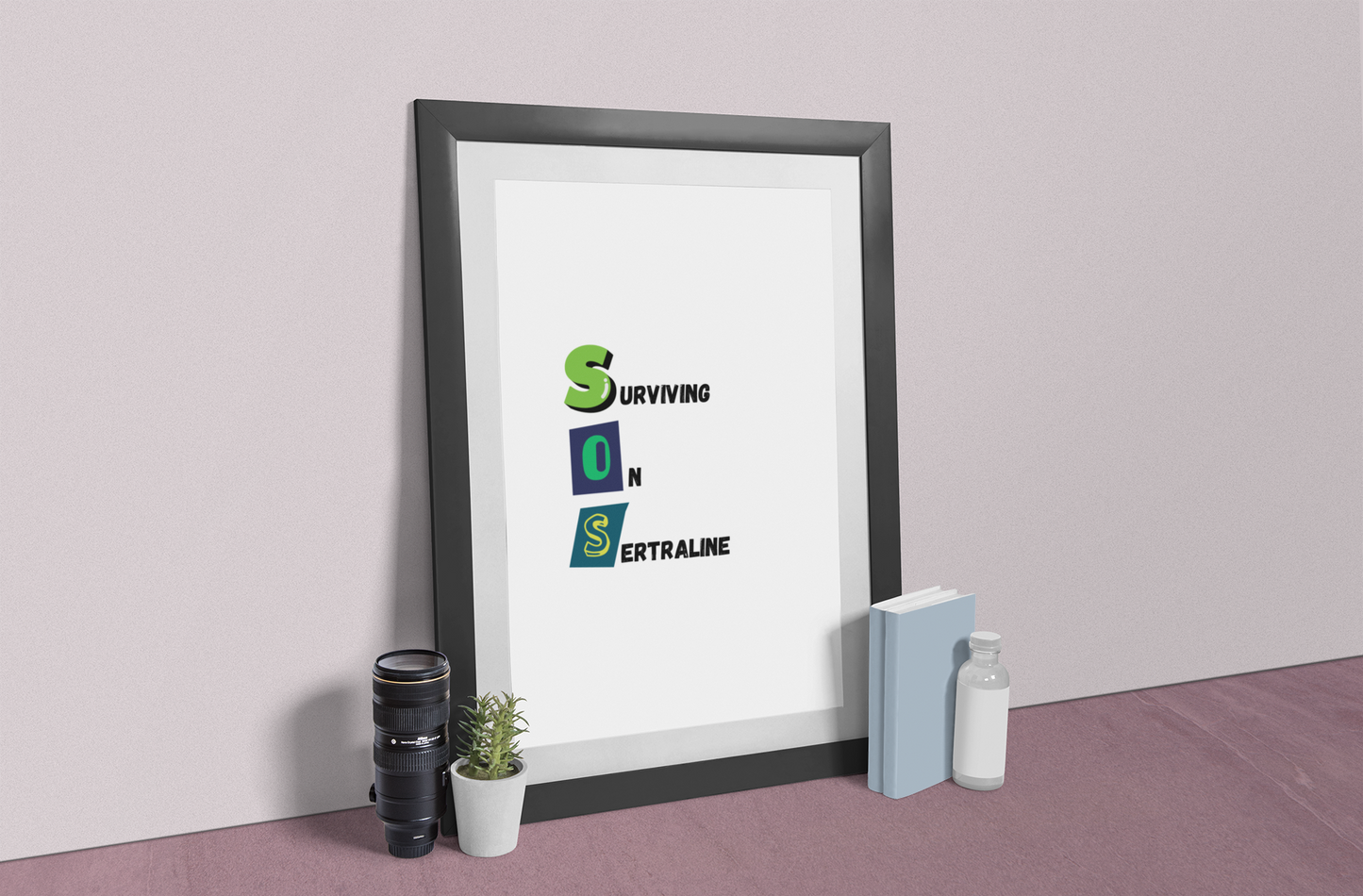 Surviving on Sertraline 1 | Wooden Framed Poster | Art Print